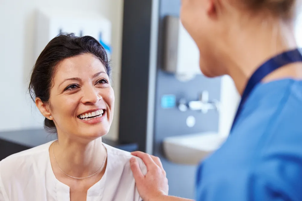 Woman Patient in her 40s meeting Nurse Practitioner at Avalon Primary Care